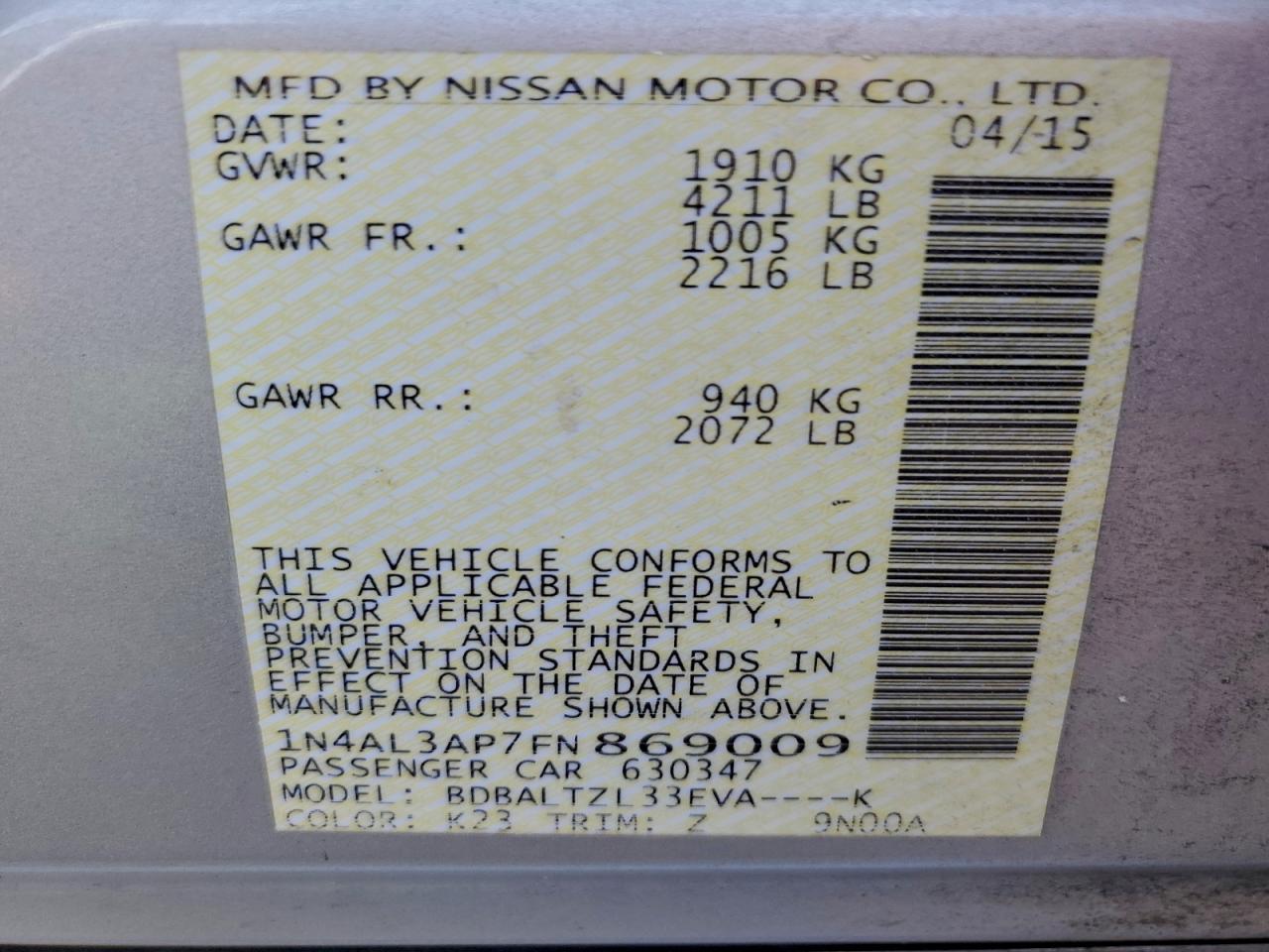 Nissan Altima 2.5 Image 9